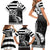 Brittany Ermine Celtic Family Matching Short Sleeve Bodycon Dress and Hawaiian Shirt Black Celtic Triskels - Wonder Print Shop
