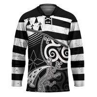 Brittany Ermine Celtic Hockey Jersey Black Celtic Triskels - Wonder Print Shop