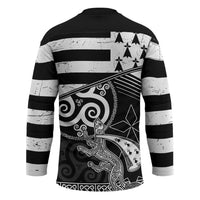 Brittany Ermine Celtic Hockey Jersey Black Celtic Triskels - Wonder Print Shop