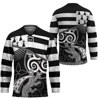 Brittany Ermine Celtic Hockey Jersey Black Celtic Triskels - Wonder Print Shop