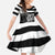 Brittany Ermine Celtic Kid Short Sleeve Dress Black Celtic Triskels - Wonder Print Shop