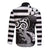 Brittany Ermine Celtic Long Sleeve Button Shirt Black Celtic Triskels - Wonder Print Shop