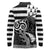 Brittany Ermine Celtic Long Sleeve Polo Shirt Black Celtic Triskels - Wonder Print Shop