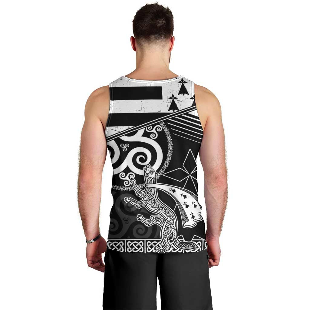Brittany Ermine Celtic Men Tank Top Black Celtic Triskels - Wonder Print Shop