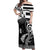 Brittany Ermine Celtic Off Shoulder Maxi Dress Black Celtic Triskels - Wonder Print Shop