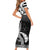 Brittany Ermine Celtic Short Sleeve Bodycon Dress Black Celtic Triskels - Wonder Print Shop