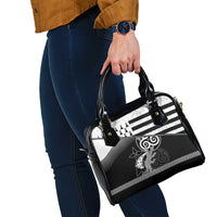 Brittany Ermine Celtic Shoulder Handbag Black Celtic Triskels - Wonder Print Shop