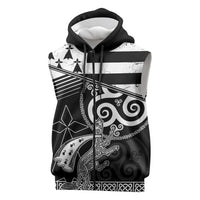 Brittany Ermine Celtic Sleeveless Zip Hoodie Black Celtic Triskels - Wonder Print Shop