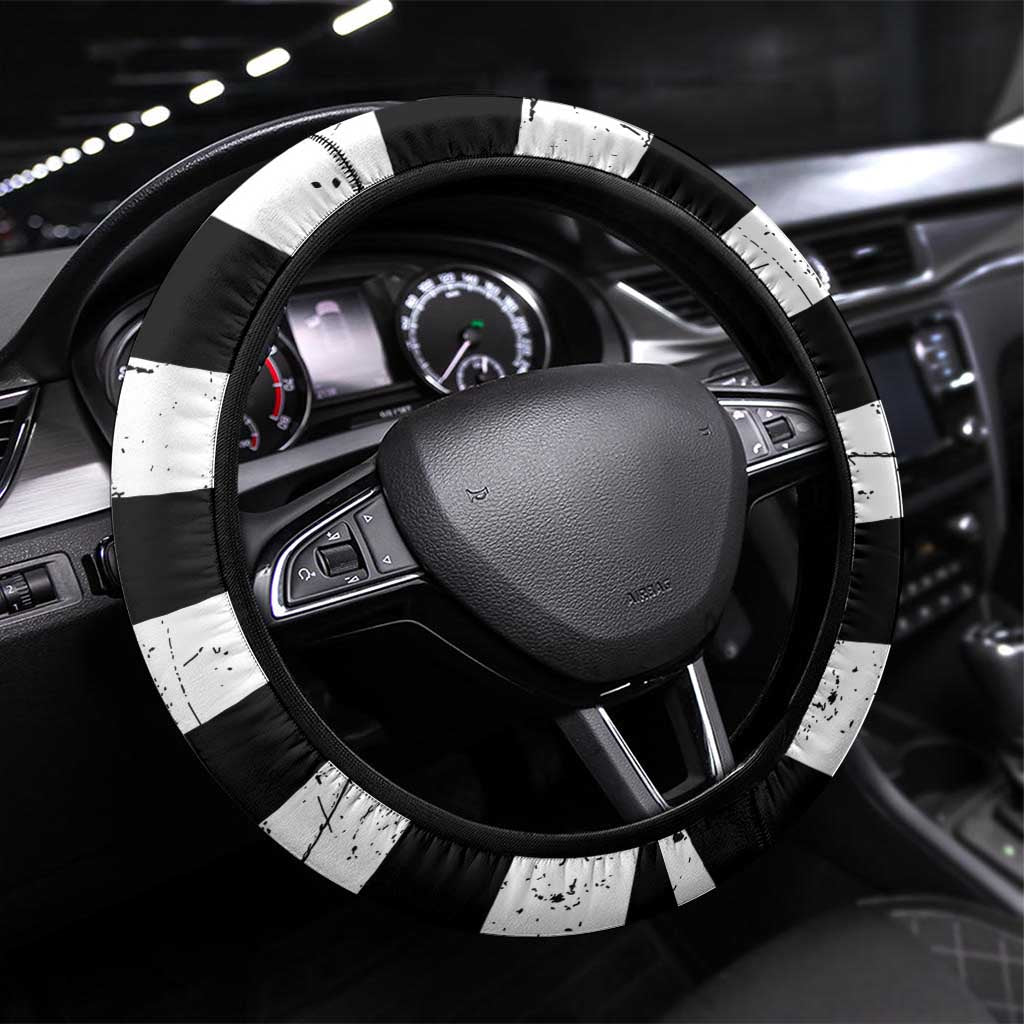 Brittany Ermine Celtic Steering Wheel Cover Black Celtic Triskels - Wonder Print Shop