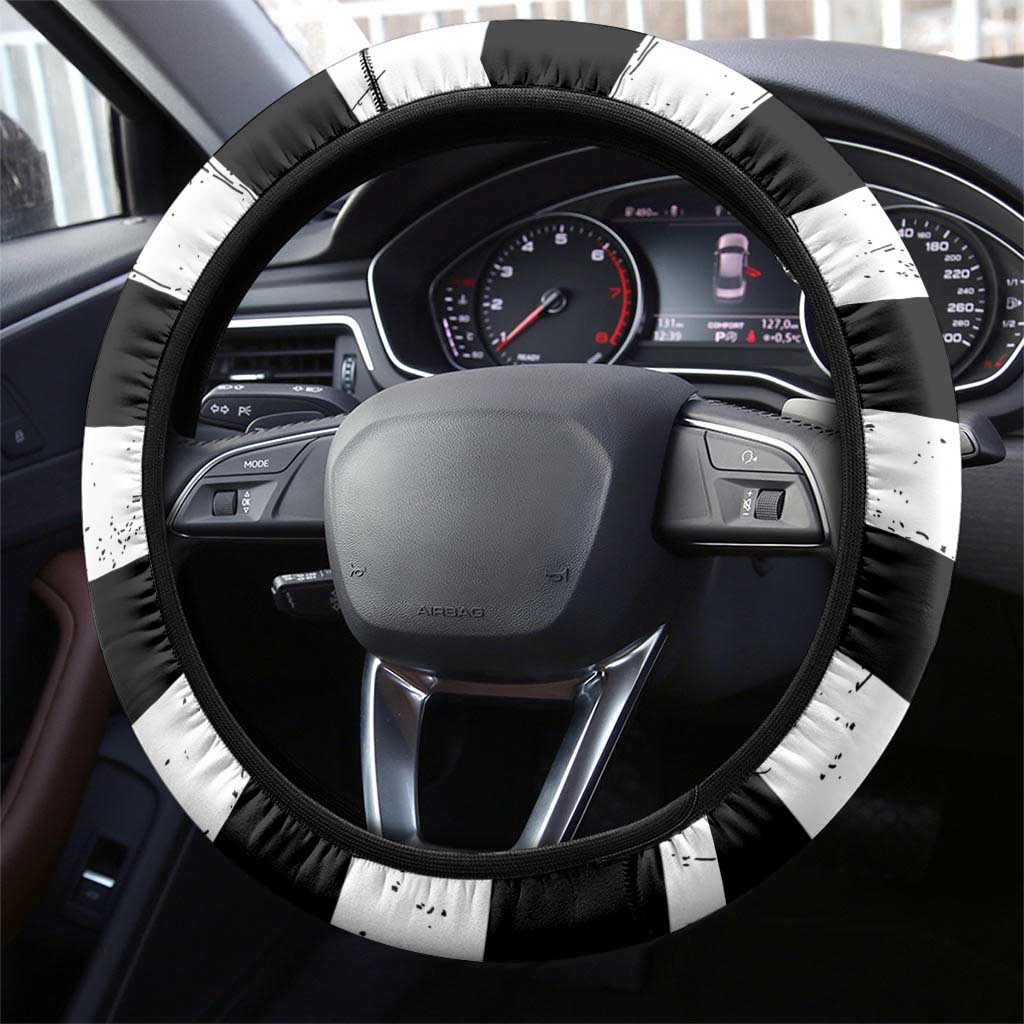 Brittany Ermine Celtic Steering Wheel Cover Black Celtic Triskels - Wonder Print Shop