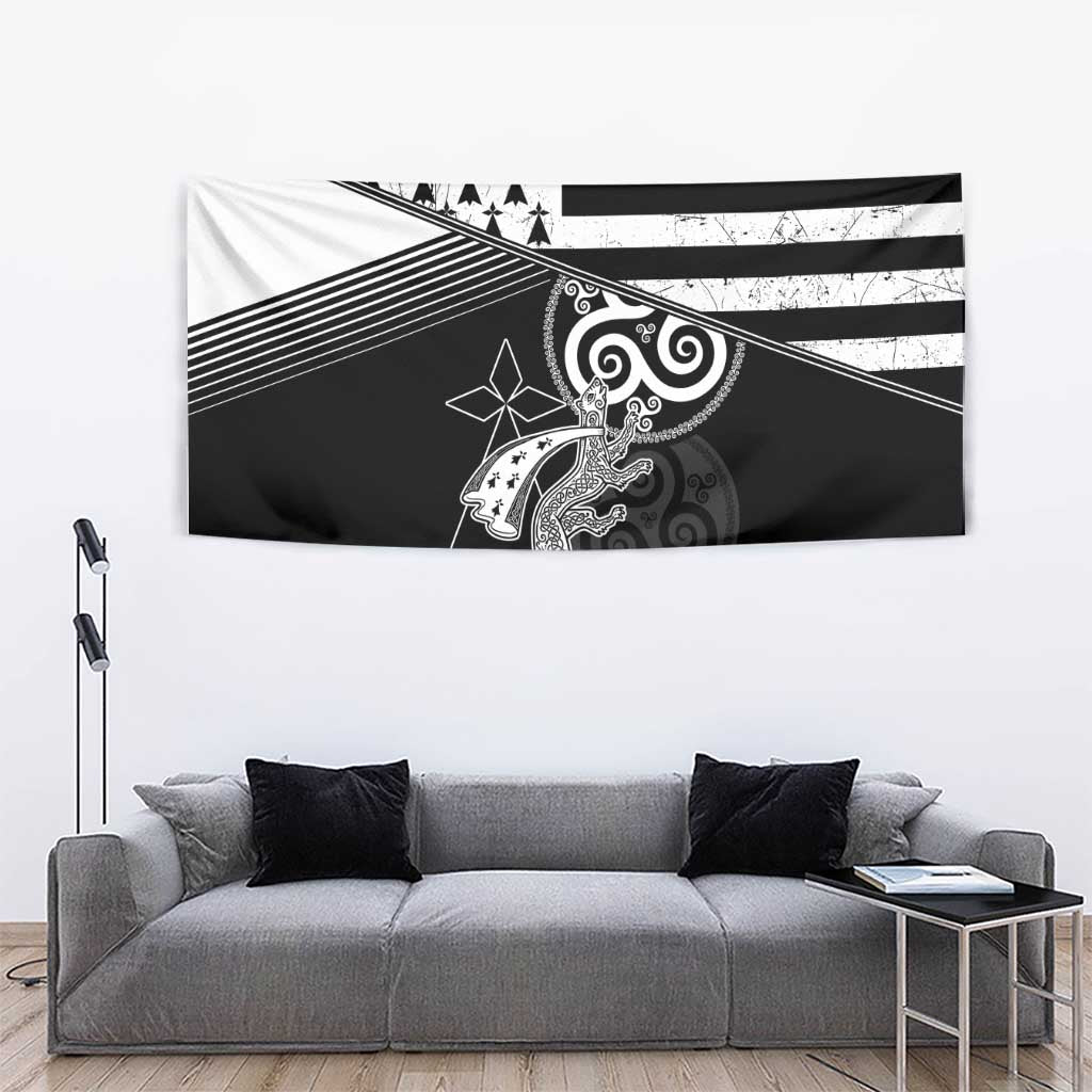 Brittany Ermine Celtic Tapestry Black Celtic Triskels - Wonder Print Shop