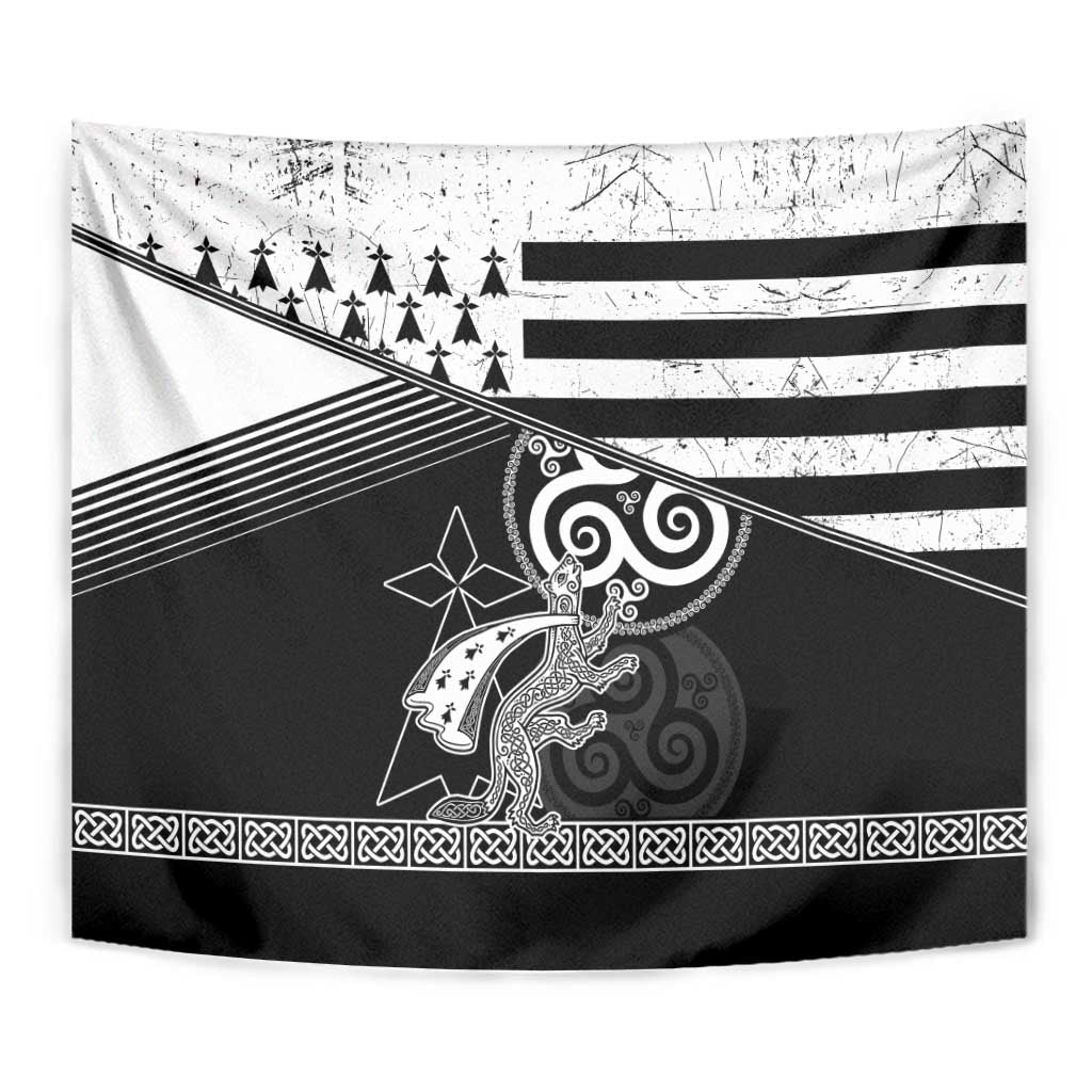 Brittany Ermine Celtic Tapestry Black Celtic Triskels - Wonder Print Shop