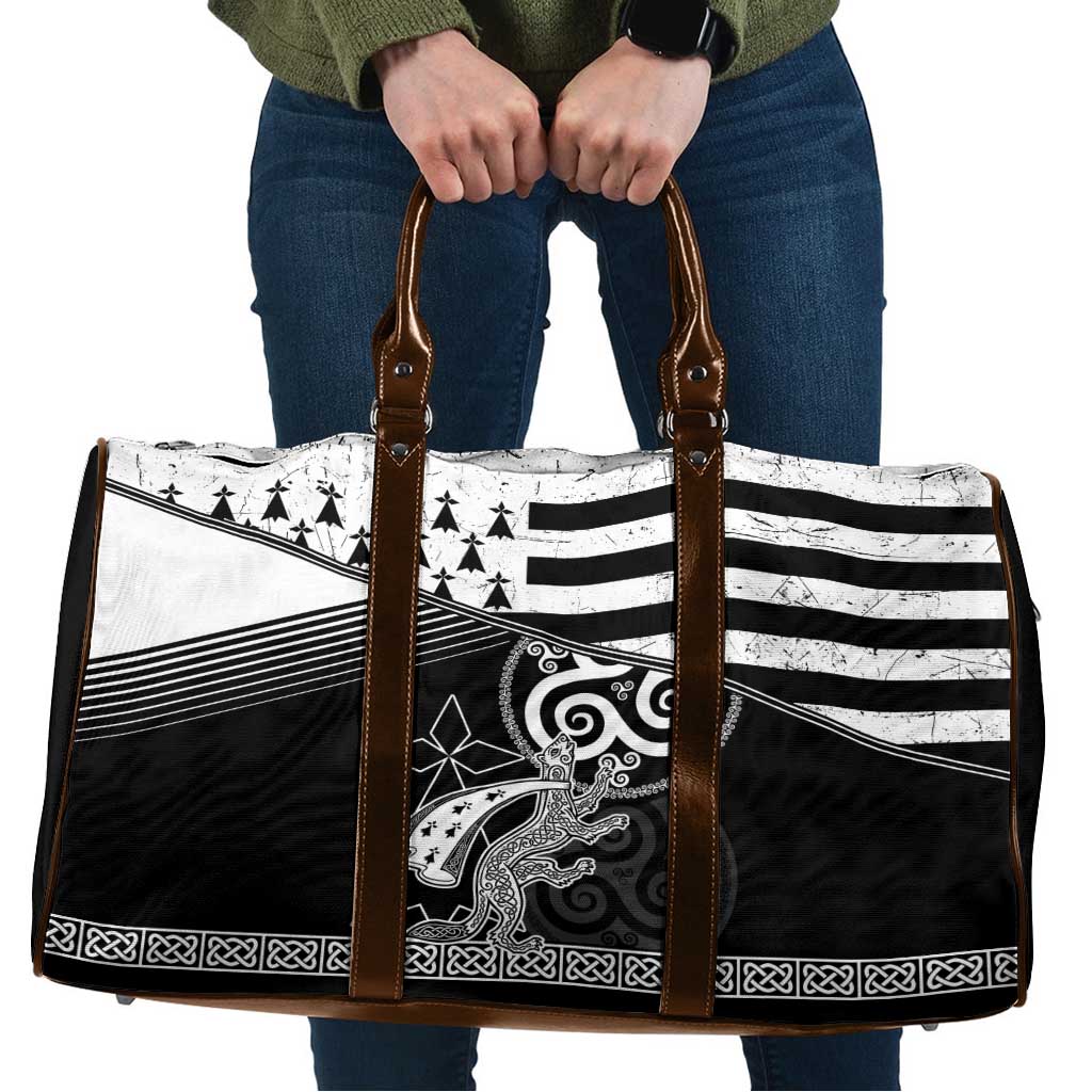 Brittany Ermine Celtic Travel Bag Black Celtic Triskels - Wonder Print Shop