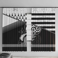 Brittany Ermine Celtic Window Curtain Black Celtic Triskels - Wonder Print Shop