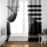 Brittany Ermine Celtic Window Curtain Black Celtic Triskels - Wonder Print Shop