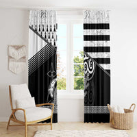 Brittany Ermine Celtic Window Curtain Black Celtic Triskels - Wonder Print Shop