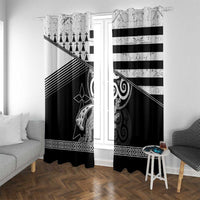 Brittany Ermine Celtic Window Curtain Black Celtic Triskels - Wonder Print Shop