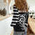 Brittany Ermine Celtic Women Casual Shirt Black Celtic Triskels - Wonder Print Shop