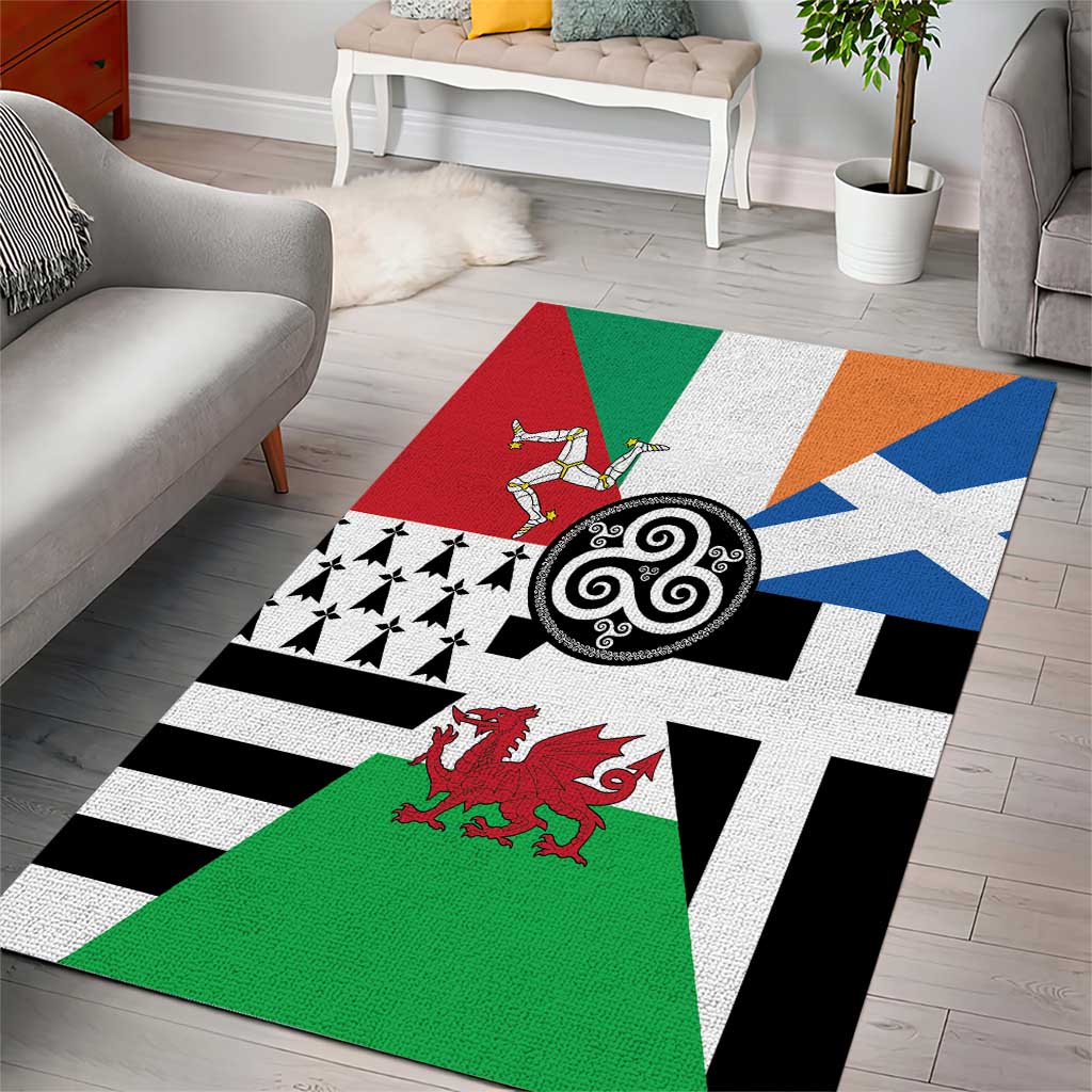 Celtic Nations Flag Area Rug Six Celtic Countries Heritage - Wonder Print Shop