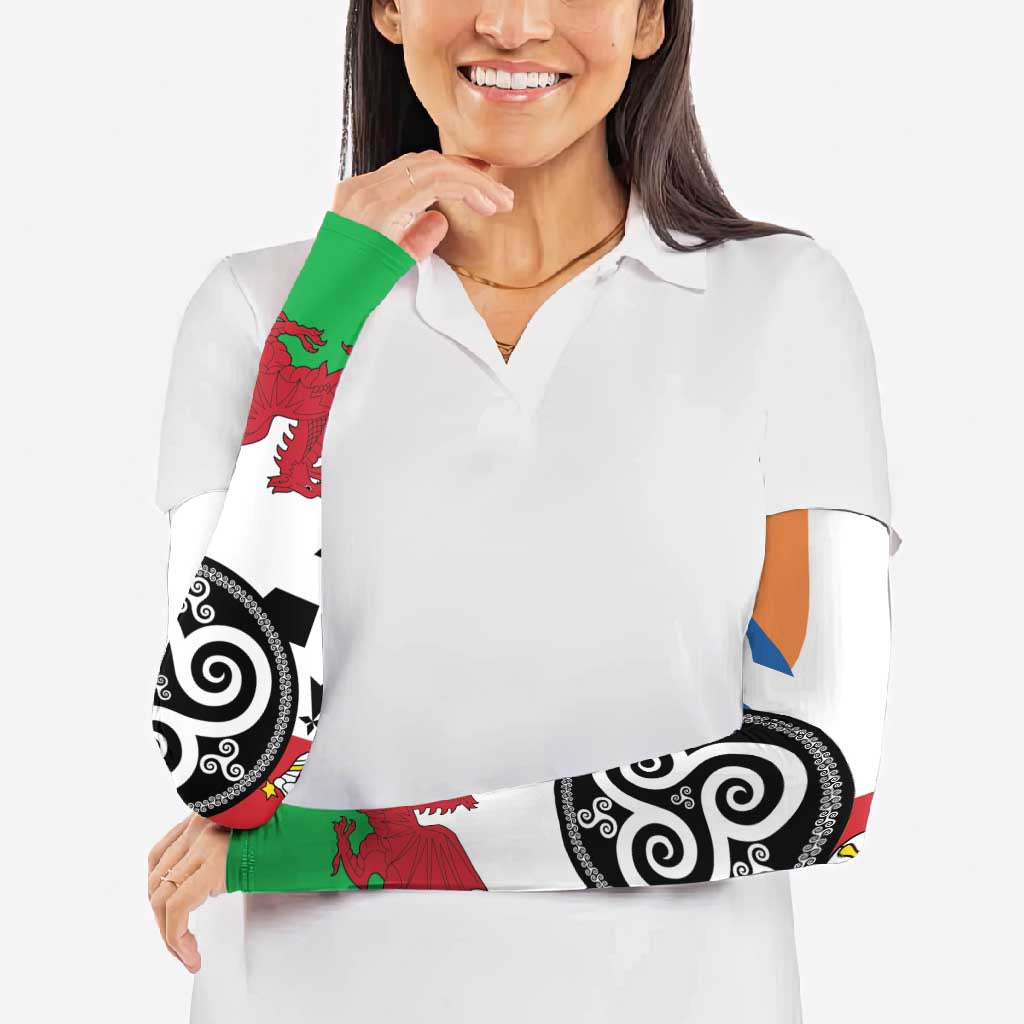 Celtic Nations Flag Arm Sleeves Six Celtic Countries Heritage - Wonder Print Shop