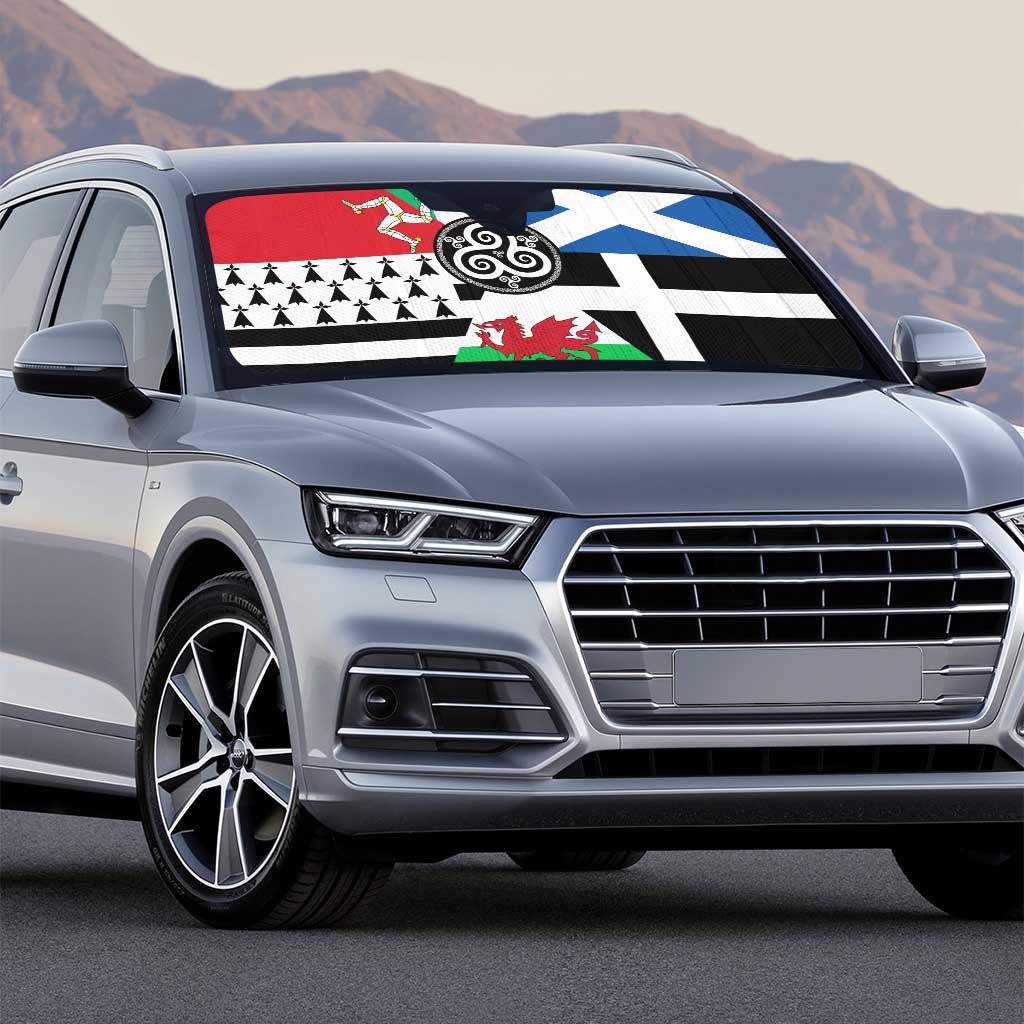 Celtic Nations Flag Auto Sun Shade Six Celtic Countries Heritage - Wonder Print Shop