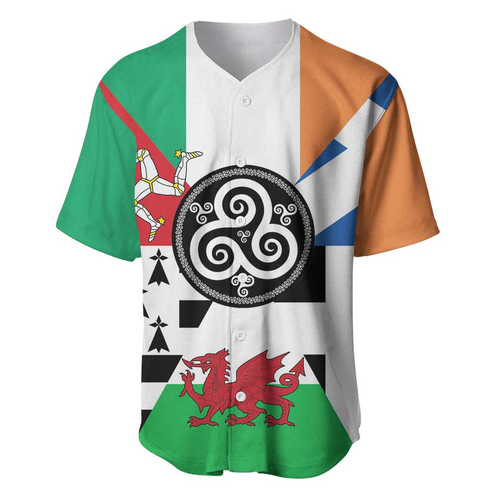 Celtic Nations Flag Baseball Jersey Six Celtic Countries Heritage - Wonder Print Shop
