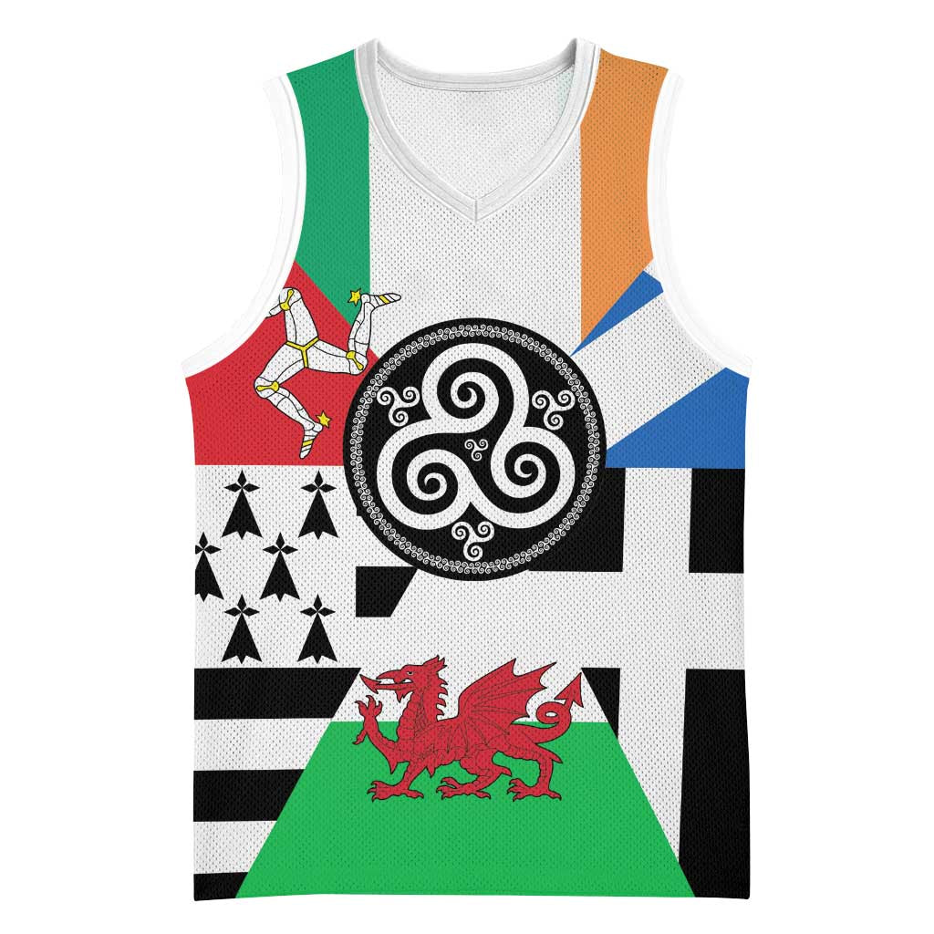 Celtic Nations Flag Basketball Jersey Six Celtic Countries Heritage - Wonder Print Shop