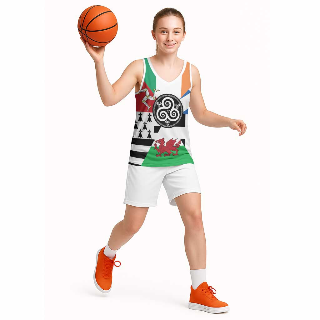 Celtic Nations Flag Basketball Jersey Six Celtic Countries Heritage - Wonder Print Shop