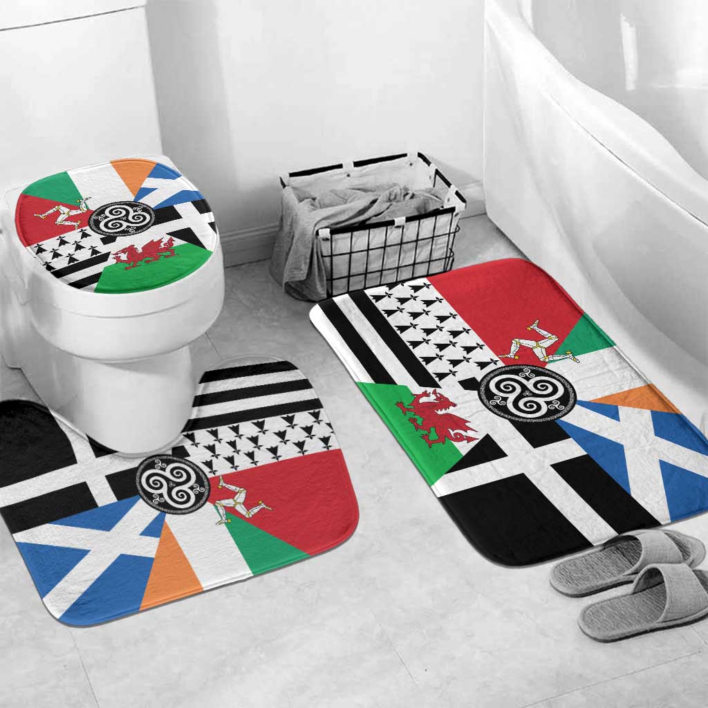 Celtic Nations Flag Bathroom Set Six Celtic Countries Heritage - Wonder Print Shop
