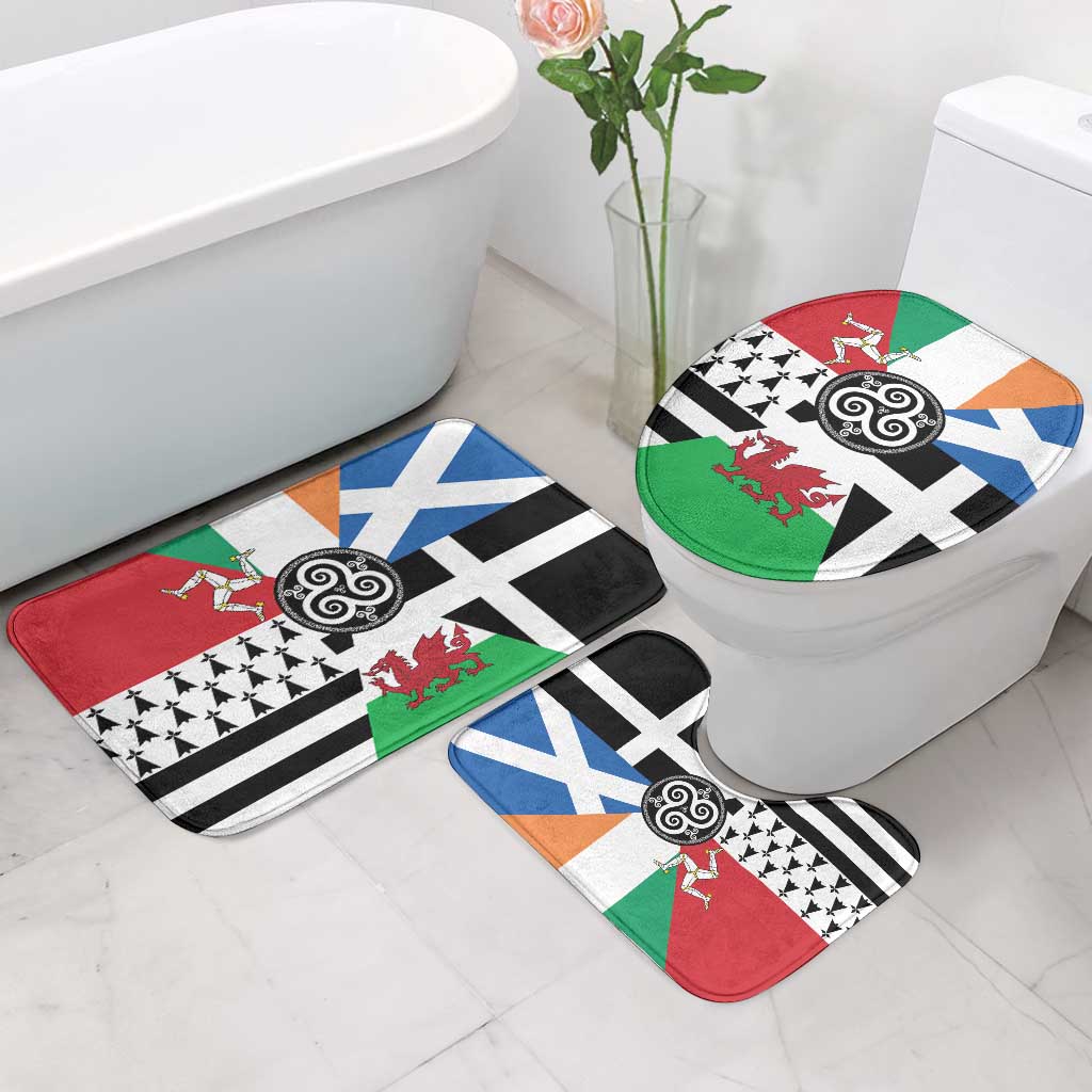Celtic Nations Flag Bathroom Set Six Celtic Countries Heritage - Wonder Print Shop