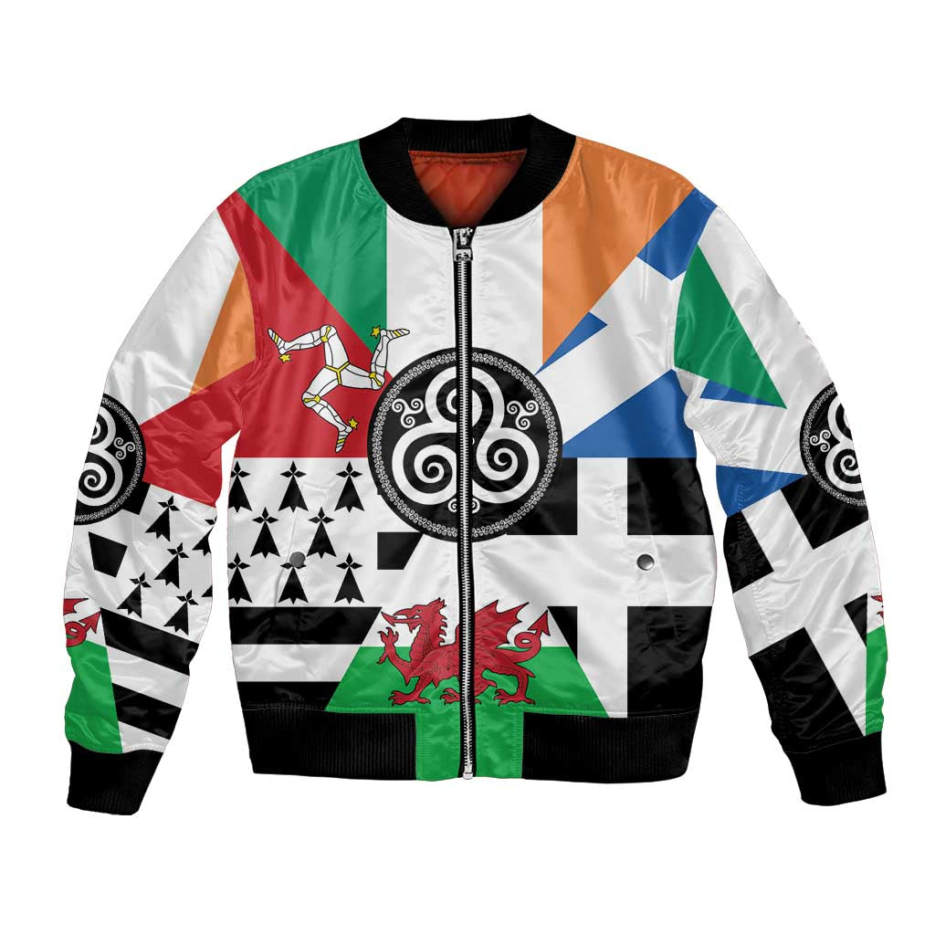 Celtic Nations Flag Bomber Jacket Six Celtic Countries Heritage - Wonder Print Shop