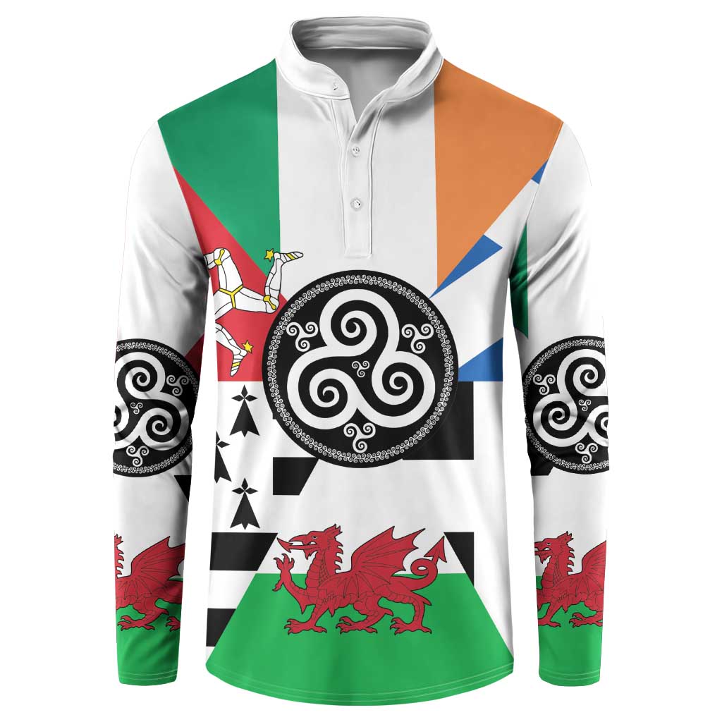 Celtic Nations Flag Button Sweatshirt Six Celtic Countries Heritage - Wonder Print Shop