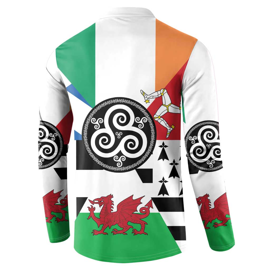 Celtic Nations Flag Button Sweatshirt Six Celtic Countries Heritage - Wonder Print Shop