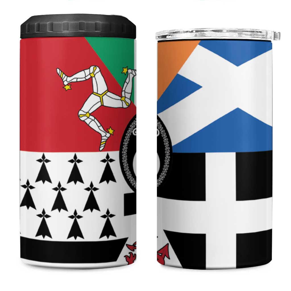 Celtic Nations Flag 4 in 1 Can Cooler Tumbler Six Celtic Countries Heritage - Wonder Print Shop