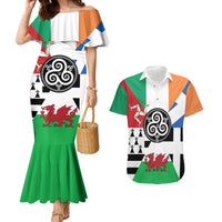 Celtic Nations Flag Couples Matching Mermaid Dress and Hawaiian Shirt Six Celtic Countries Heritage - Wonder Print Shop