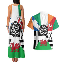 Celtic Nations Flag Couples Matching Tank Maxi Dress and Hawaiian Shirt Six Celtic Countries Heritage - Wonder Print Shop