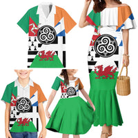 Celtic Nations Flag Family Matching Mermaid Dress and Hawaiian Shirt Six Celtic Countries Heritage - Wonder Print Shop