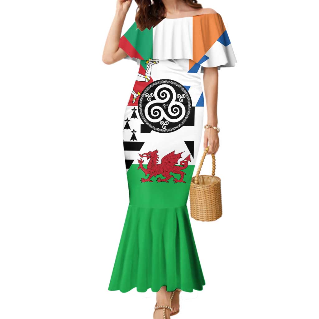 Celtic Nations Flag Family Matching Mermaid Dress and Hawaiian Shirt Six Celtic Countries Heritage - Wonder Print Shop