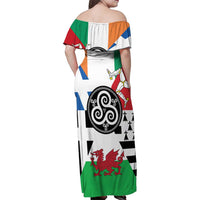 Celtic Nations Flag Family Matching Off Shoulder Maxi Dress and Hawaiian Shirt Six Celtic Countries Heritage - Wonder Print Shop