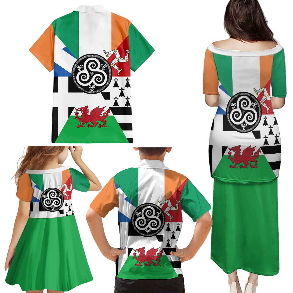 Celtic Nations Flag Family Matching Puletasi and Hawaiian Shirt Six Celtic Countries Heritage - Wonder Print Shop