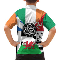 Celtic Nations Flag Family Matching Short Sleeve Bodycon Dress and Hawaiian Shirt Six Celtic Countries Heritage - Wonder Print Shop