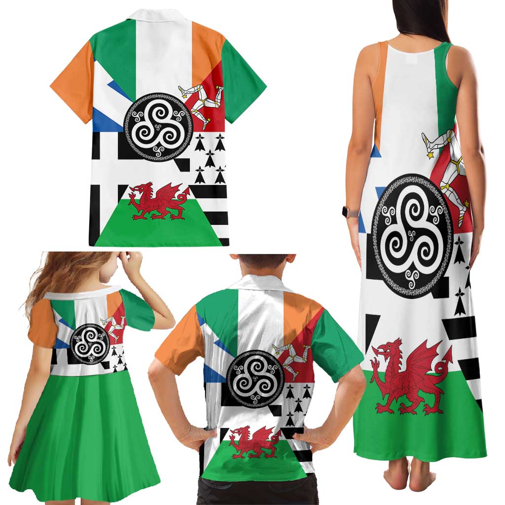 Celtic Nations Flag Family Matching Tank Maxi Dress and Hawaiian Shirt Six Celtic Countries Heritage - Wonder Print Shop