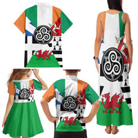Celtic Nations Flag Family Matching Tank Maxi Dress and Hawaiian Shirt Six Celtic Countries Heritage - Wonder Print Shop