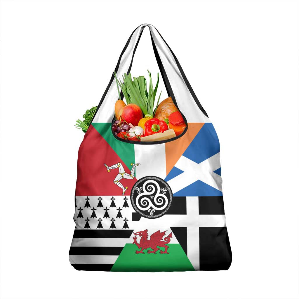 Celtic Nations Flag Grocery Bag Six Celtic Countries Heritage - Wonder Print Shop