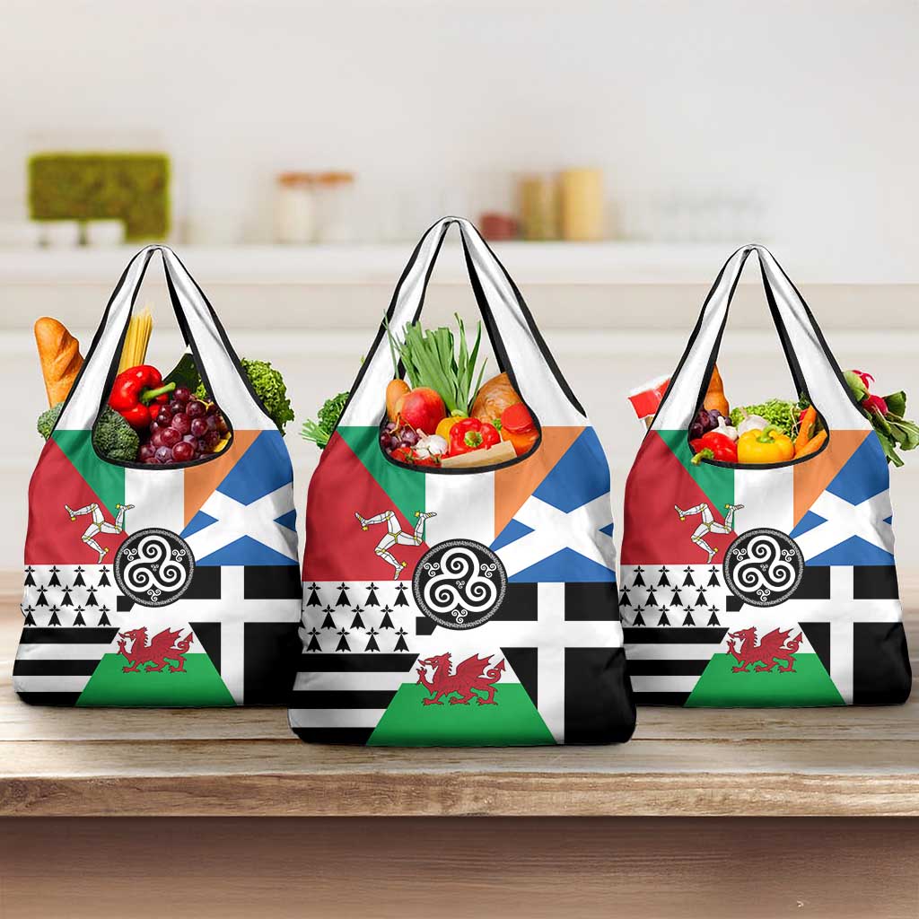 Celtic Nations Flag Grocery Bag Six Celtic Countries Heritage - Wonder Print Shop
