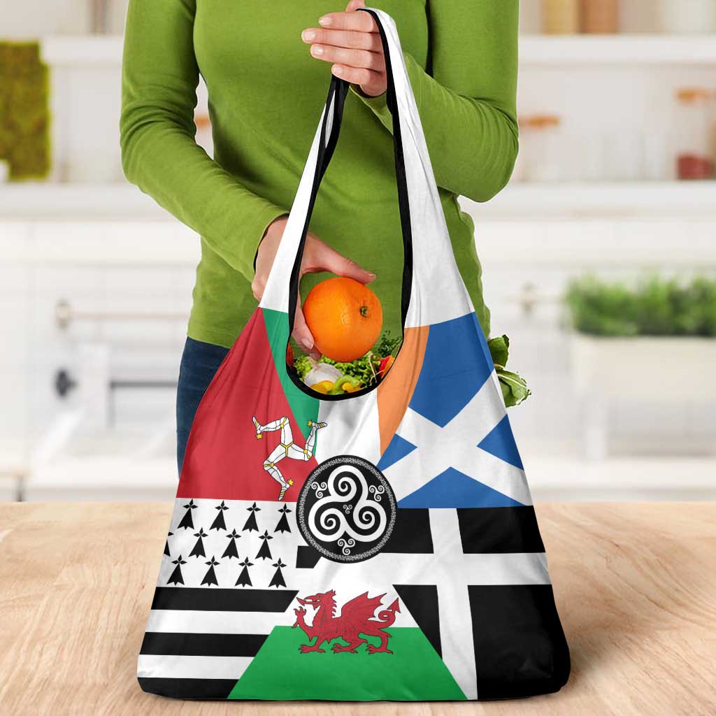 Celtic Nations Flag Grocery Bag Six Celtic Countries Heritage - Wonder Print Shop