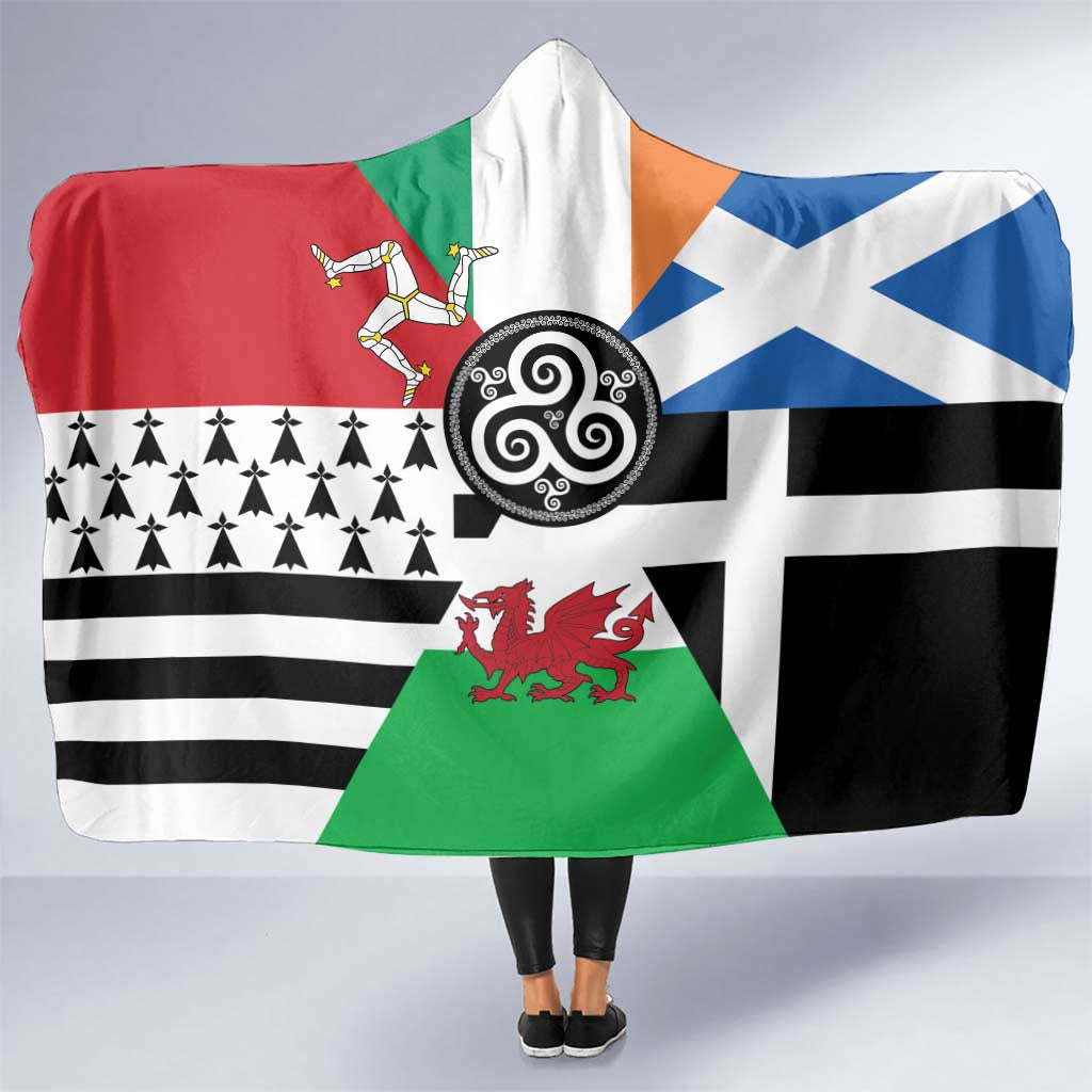 Celtic Nations Flag Hooded Blanket Six Celtic Countries Heritage - Wonder Print Shop