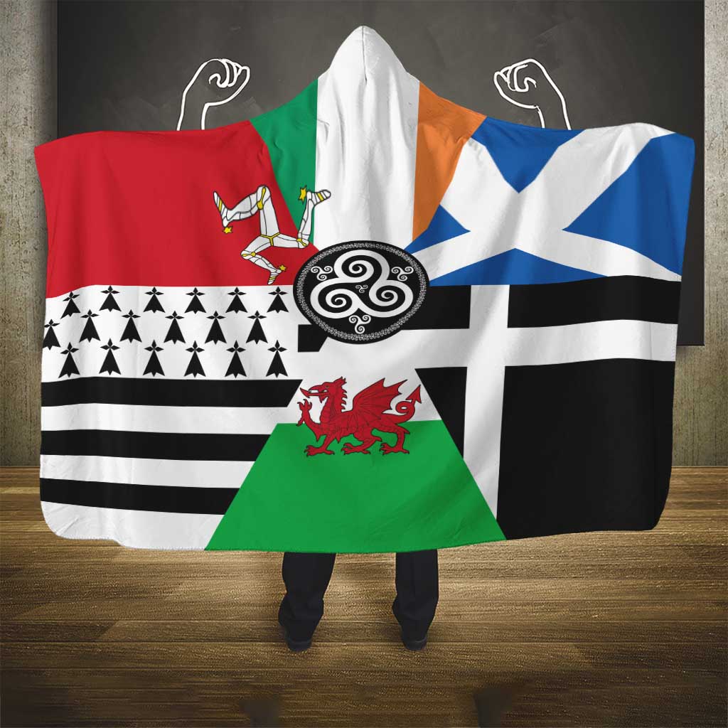 Celtic Nations Flag Hooded Blanket Six Celtic Countries Heritage - Wonder Print Shop