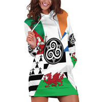 Celtic Nations Flag Hoodie Dress Six Celtic Countries Heritage - Wonder Print Shop