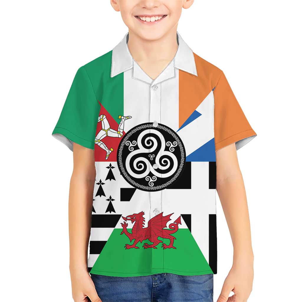Celtic Nations Flag Kid Hawaiian Shirt Six Celtic Countries Heritage - Wonder Print Shop